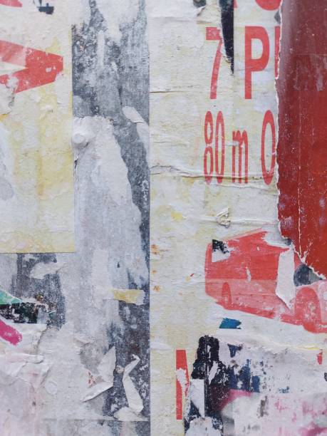 istock Torn and ripped and street poster background, weathered old paper collage backdrop 2191484632