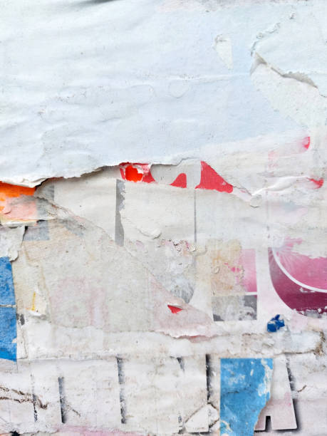 istock Torn and ripped and street poster background, weathered old paper collage backdrop 2191484679