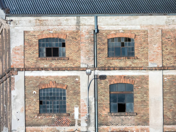 Windows of an old warehouse in the port of Rijeka, Croatia