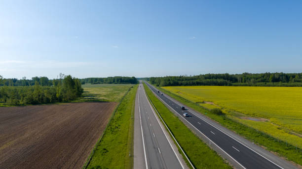 istock Aerial View of Rural Highway and Fields 2191486948
