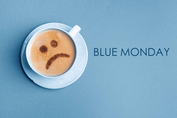 istock Sad upset face on coffee foam. Blue Monday. 2191487148
