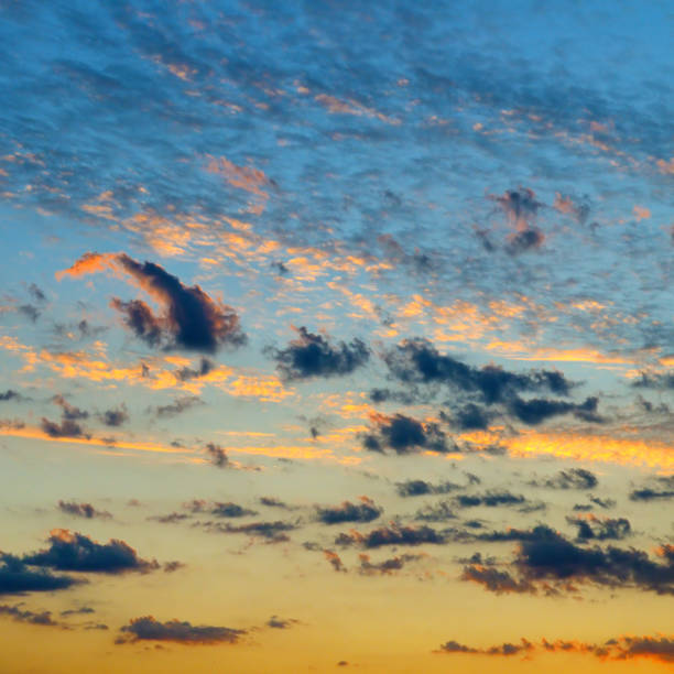 istock majestic sunrise sundown sky background with gentle colorful clouds without birds 2191498334