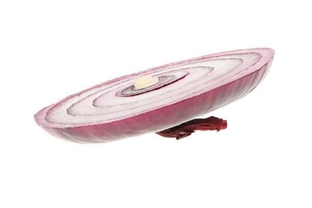 Red onion sliced into rings isolated on  white background. High resolution photo. Full depth of field.