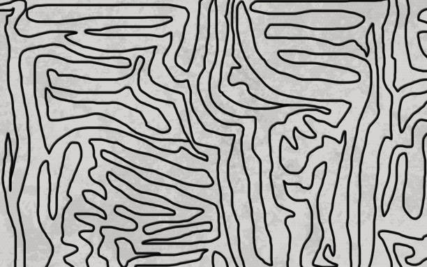 3d abstract modern mural wallpaper. black random paint lines on paint gray background. bedroom, carpet and living room wall decoration