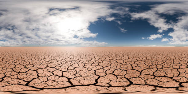 A desert landscape with a blue sky and clouds equirectangular 360 degree panorama vr virtual reality content