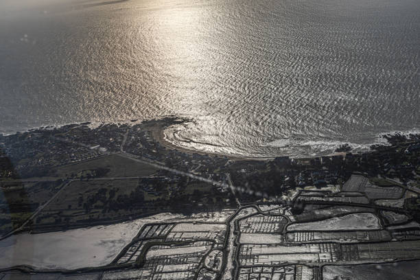 Loire River estuary and La baule Marsh on atlantic ocean coast