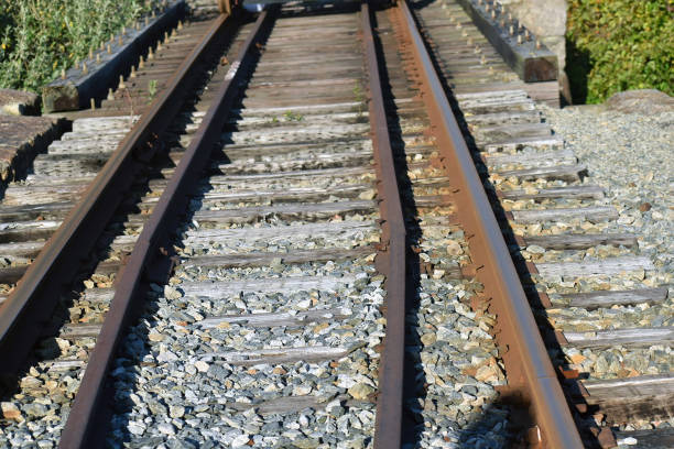 Rail Road track leading straight to the distance
