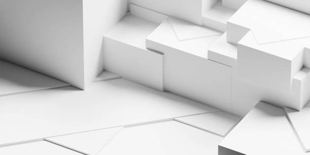 istock Architectural Structure abstract minimalistic design arrangement of geometric shapes 3d render illustration 2191511154