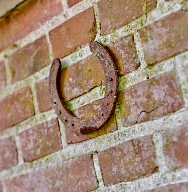 Metal horseshoe isolated on white background