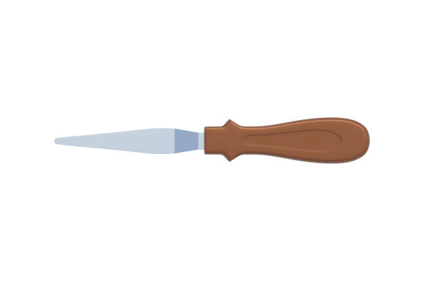 Single cake decorating spatula isolated on white background. Confectionery tool. Professional equipment. Top view. 3d rendering