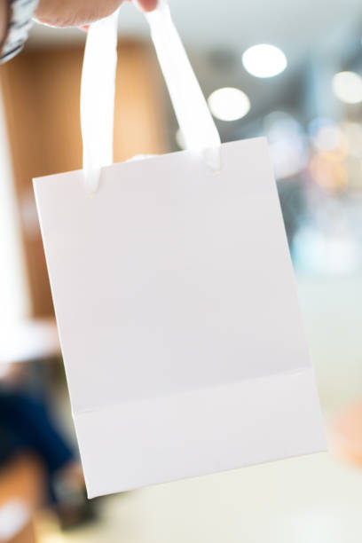 istock Empty  shopping bag for branding, white paper bag 2191522724
