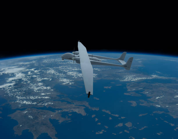 istock Military drone, Unammed Aerial Vehicle (uav) high altitude flying 2191525146