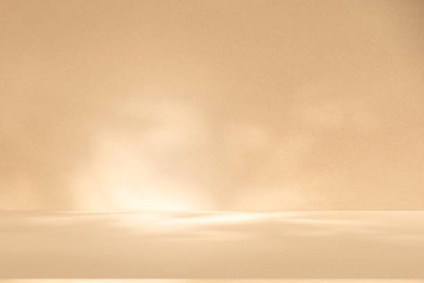 istock Studio style background wall decoration presentation uses white and beige tones. with shadows cast from a nearby window, concept creating a decorative 2191530237