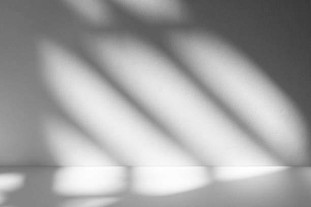 istock Wall interior background, studio and backdrops show products.with shadow from window color whit 2191530402