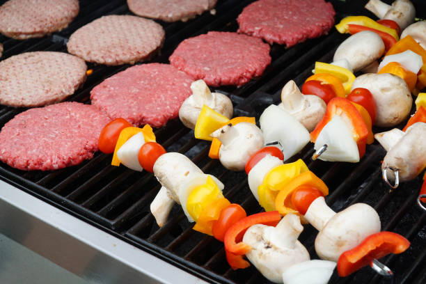 Meat Vegetable Skewer BBQ. Nikon D800e. Converted from RAW.