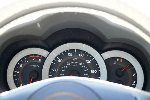 istock close up on car dashboard with meters 2191531308