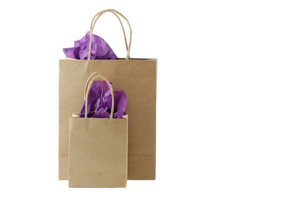 istock recycle brown paper gift bags isolated on white background 2191533616