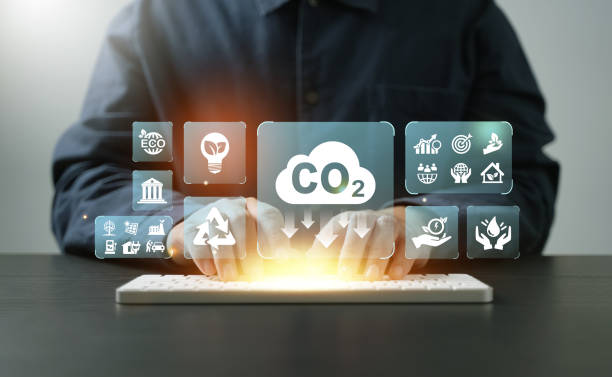 istock CO2 reduction symbol, climate change limiting global warming and sustainable development and green business and icons for ESG, CO2 and Net Zero. 2191540530