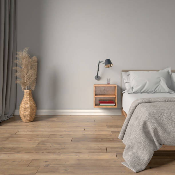 istock 3d rendering of a Scandinavian bedroom - mock-up. 2191541019