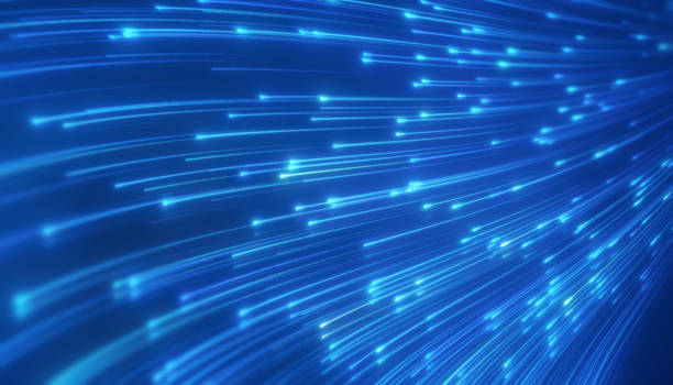 istock Illustation of glowing neon lines in blue. 2191541078