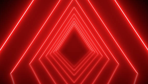 istock Illustation of glowing neon tunnel in red 2191541150