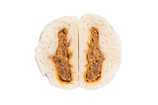 istock Steam Bao bun with meat isolated on white background. top view 2191548023