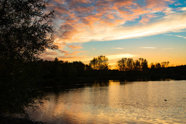 istock Beautiful sunset over a small lake. 2191553471