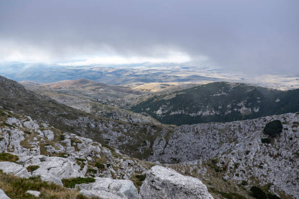 istock Scenic view from Troglav peak through low clouds 2191555184