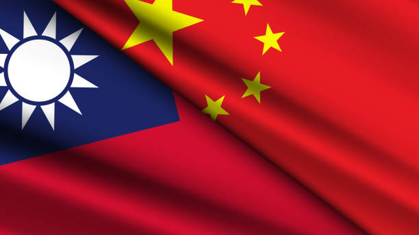 istock High Quality background with Two Flags of China and Taiwan 2191555277