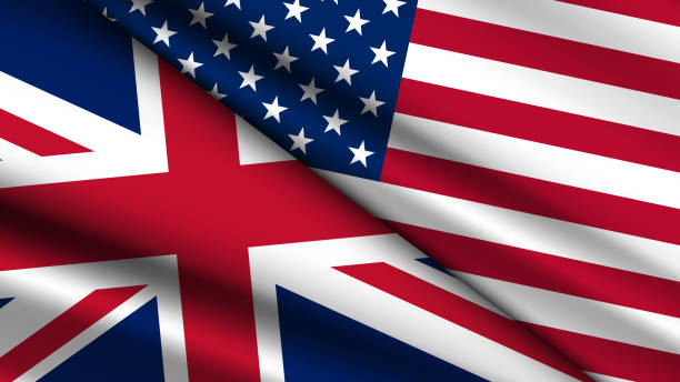 istock High Quality background with Two Flags of USA and UK 2191555454