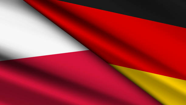 istock High Quality background with Two Flags of Germany and Poland 2191555482