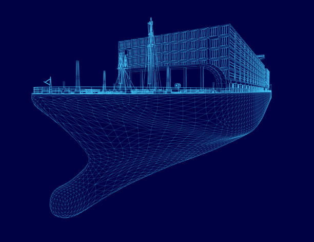 istock Blue ship with a blue tail. The ship is very large and has a lot of detail 2191555493