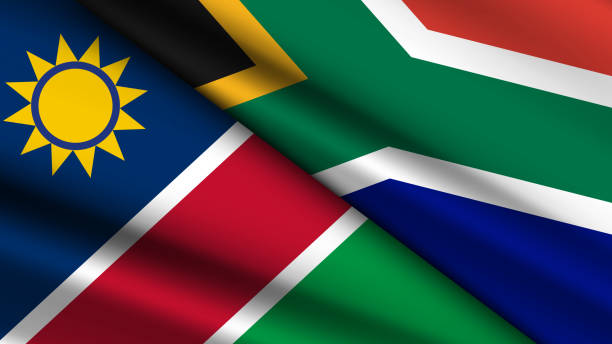 istock High Quality background with Two Flags of South Africa and Namibia 2191556196