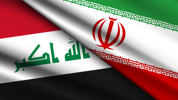 istock High Quality background with Two Flags of Iran and Iraq 2191556309