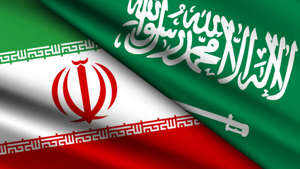 istock High Quality background with Two Flags of Iran and Saudi Arabia 2191556406