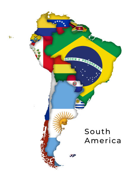 istock South America Map Highlighting Flags of Each Country 2191558521