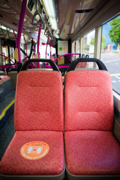 During circuit breaker a.k.a lockdown due to COVID-19, public transportations in Singapore was so empty but essential workers still had to commute and seats were usually marked X or illustration was provided to keep social distance as safe distancing measures. It happened in 2020.