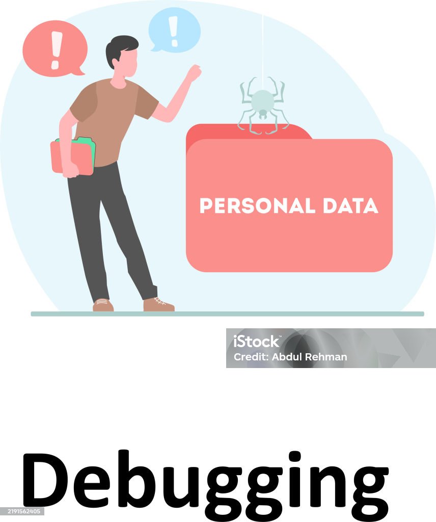 Debugging Vector Illustration Which Can Easily Modify Or Edit Stock ...
