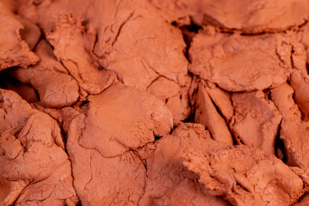 plastic clay for modeling closeup, a special paste with the addition of orange clay for creativity and modeling