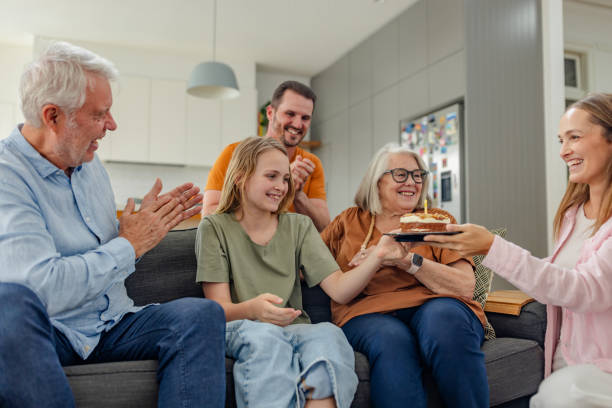 istock Joyful family moment captured during birthday event 2191578657