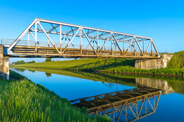 istock A steel bridge over a water channel 2191581481