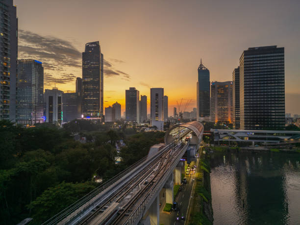 istock Drone Aerial View of Jakarta During Sunset 2191582501