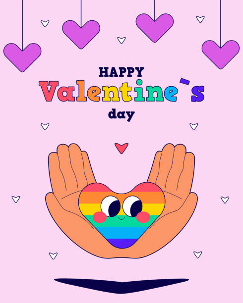 istock LGBT. Happy Valentine's day card. Hands holding cute heart 2191583394