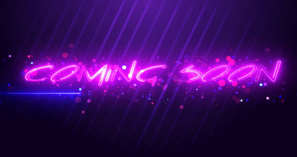 istock Coming Soon neon styled text animation background. Fairy dust intro lines moving geometric. Movie trailer text reveal cinema style gamer futuristic technology bg. Game live-streaming asset. 2191584040