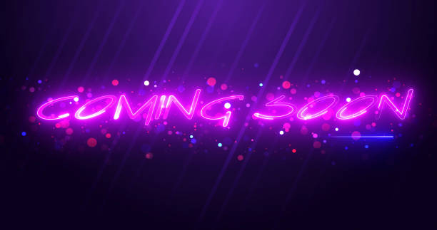 istock Coming Soon neon styled text animation background. Fairy dust intro lines moving geometric. Movie trailer text reveal cinema style gamer futuristic technology bg. Game live-streaming asset. 2191584041