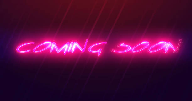 istock Coming Soon neon styled text animation background. Fairy dust intro lines moving geometric. Movie trailer text reveal cinema style gamer futuristic technology bg. Game live-streaming asset. 2191584042