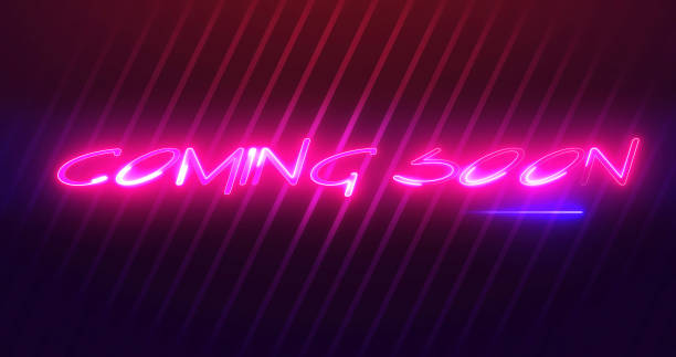 istock Coming Soon neon styled text animation background. Fairy dust intro lines moving geometric. Movie trailer text reveal cinema style gamer futuristic technology bg. Game live-streaming asset. 2191584047