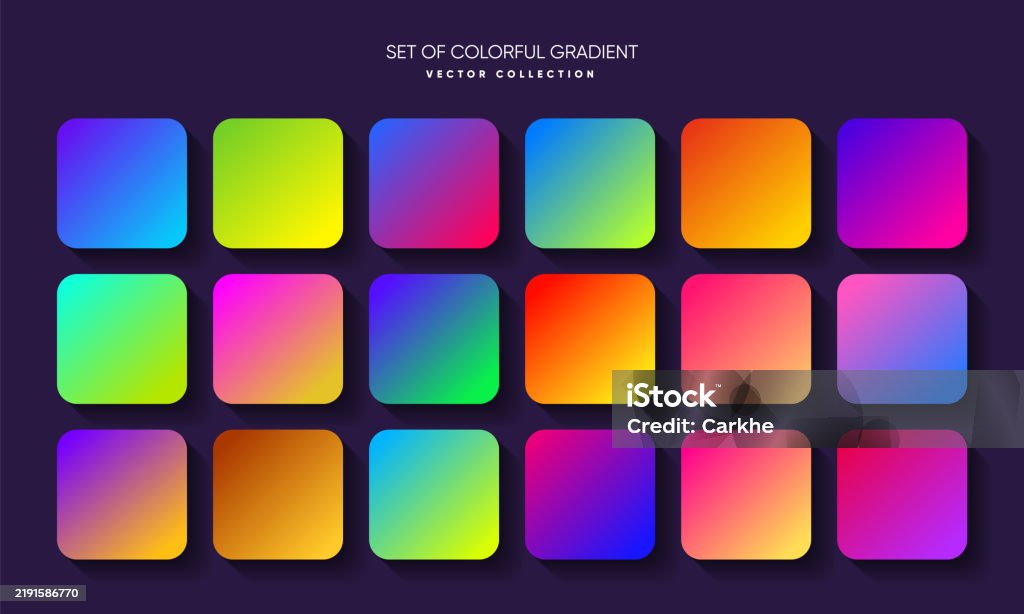 Gradient Color Table Gradient Colors Palette Template Gradient Color Guide Palette With ...