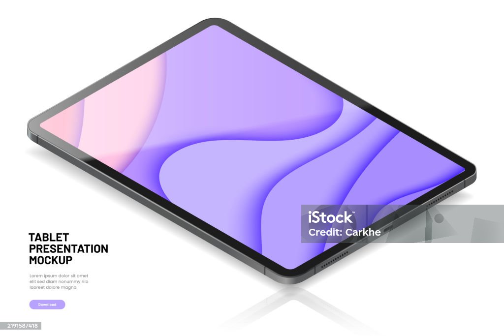 Empty Tablet Interface 3d Tablet Frame Less Blank Screen Empty Screen Device Tablet Mockup ...