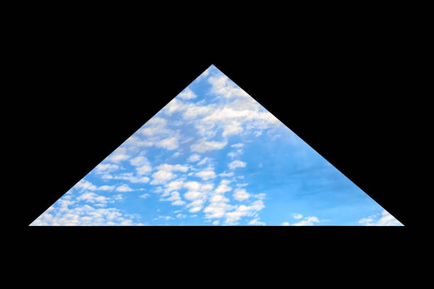 istock Triangle of blue sky with clouds.  Black surround 2191587680